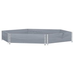 vidaXL Høybed sekskantet grå 160x160 cm heltre furu