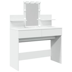 vidaXL Sminkebord med LED hvit 100x40x130 cm