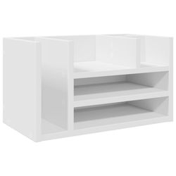 vidaXL Hylle til skrivebord hvit 44,5x24x25 cm konstruert tre