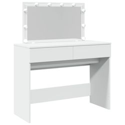 vidaXL Sminkebord med LED hvit 100x40x120 cm