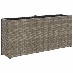 vidaXL Plantekasse med 2 potter grå 90x20x40 cm polyrotting