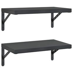 vidaXL Vegghyller 2 stk 50x30 cm svart rustfritt stål