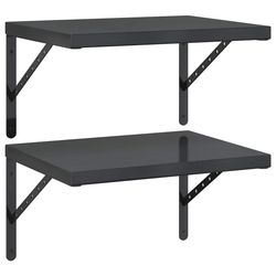 vidaXL Vägghyllor 2 st 50x40 cm svart rostfritt stål