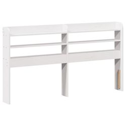 vidaXL Hodegavl med hyller hvit 150 cm heltre furu