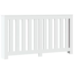 vidaXL Radiatordeksel hvit 149x20x82 cm konstruert tre