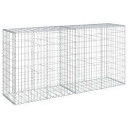 vidaXL Gabionkurv med deksel 200x50x100 cm galvanisert jern