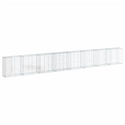 vidaXL Gabionkurv med deksel 800x50x100 cm galvanisert jern