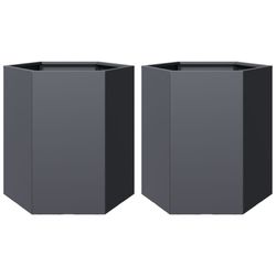 vidaXL Havekrukker 2 stk 46x40x45 cm sekskantet stål antracitgrå