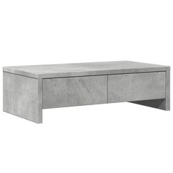 vidaXL Skjermstativ med skuffer betonggrå 50x27x15 cm konstruert tre