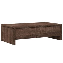 vidaXL Skjermstativ med skuffer brun eik 50x27x15 cm konstruert tre