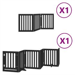 vidaXL Hundeport sammenleggbar 9 paneler svart 450 cm poppeltre