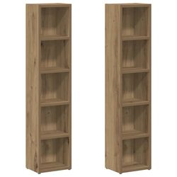 vidaXL CD-hyllor 2 st artisian ek 21x16x93,5 cm konstruerat trä