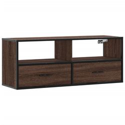 vidaXL TV-benk brun eik 100x31x39,5 cm konstruert tre og metall