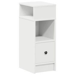 vidaXL Nattbord med skuff hvit 25x31x66 cm