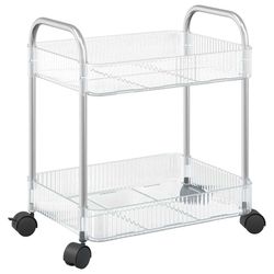 vidaXL Oppbevaringsvogn 2-lags gjennomsiktig 37x28x43,5 cm akryl