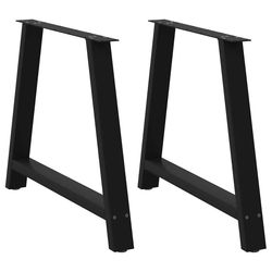 vidaXL spisebordsben A-formet 2 stk. sort 90 x (72-73) cm stål