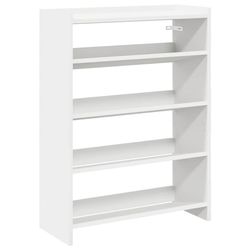 vidaXL Skohylle hvit 60x25x81 cm konstruert tre