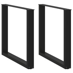vidaXL Spisebordben U-formet 2 stk svart 80x(72-73) cm stål