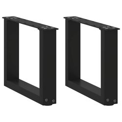 vidaXL Salongbordben U-formet 2 stk svart 30x(30-31) cm stål