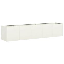vidaXL plantekasse hvid 200x40x40 cm koldvalset stål