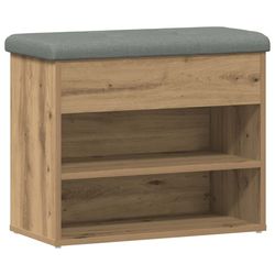 vidaXL Skobänk hantverksmässig ek 62x32x50 cm konstruerat trä