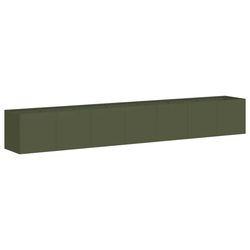 vidaXL Plantekasse olivengrønn 280x40x40 cm kaldvalset stål