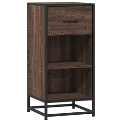 vidaXL Skjenk brun eik 35,5x35x76 cm konstruert tre og metall