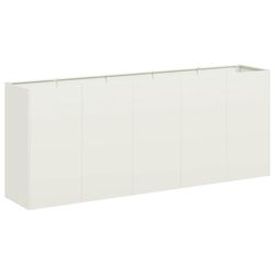 vidaXL plantekasse hvid 200x40x80 cm koldvalset stål