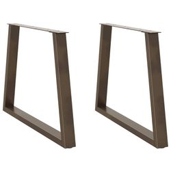 vidaXL Matbordsben V-formade 2 st naturstål 100x(72-73,3) cm stål