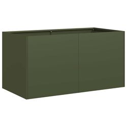 vidaXL Plantekasse olivengrønn 80x40x40 cm kaldvalset stål