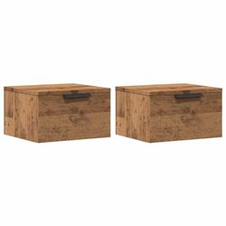 vidaXL Veggmonterte nattbord 2 stk artisan eik 34x30x20 cm