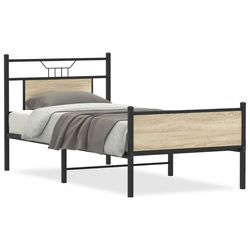 vidaXL Sengeramme uten madrass sonoma eik 90x200 cm konstruert tre