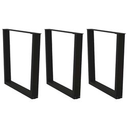 vidaXL spisebordben V-formet 3 stk. sort 90 x (72-73,3) cm stål