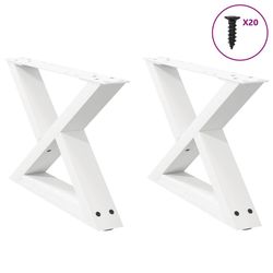 vidaXL sofabordsben 2 stk. hvid 50x(30-31,3) cm stål