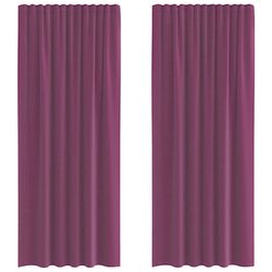 vidaXL Voile gardiner med öglor 2 st lila 140x245 cm