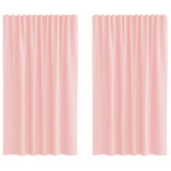 vidaXL Voile gardiner med öglor 2 st rosa 140x175 cm