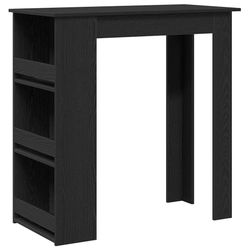 vidaXL Barbord med oppbevaring svart eik 102x50x103,5 cm