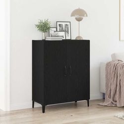 vidaXL Skjenk svart eik 69,5x34x90 cm konstruert tre