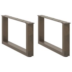 vidaXL sofabordsben U-formet 2 stk. naturstål 60x(30-31) cm stål