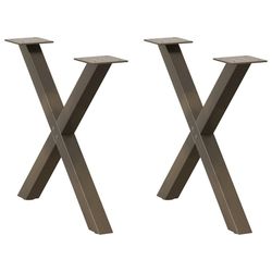 vidaXL Salongbordben X-formet 2 stk naturstål 60 x (42-43) cm stål
