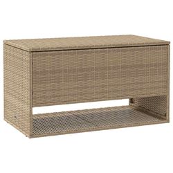 vidaXL udendørs hyndeboks 100x55x55,5 cm polyrattan beige