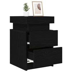 vidaXL Nattbordskap 2 pcs Svart Eik 35 x 39 x 55 cm Konstruert tre