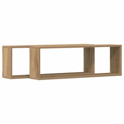 vidaXL Vegghylle 2 pcs Håndverks eik 80 x 15 x 26 cm Konstruert tre