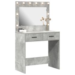 vidaXL Make-up Bord Betongrå 78.5 x 41 x 135 cm Konstrueret træ