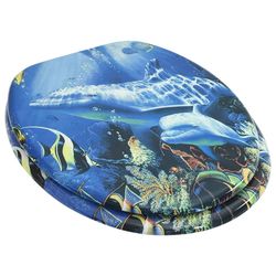 vidaXL Toalettsete MDF delfiner