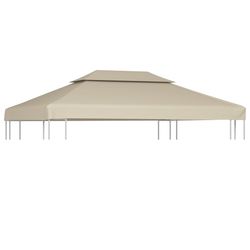 vidaXL Lysthus dekke baldakin erstatning 310 g/m² beige 3 x 4 m