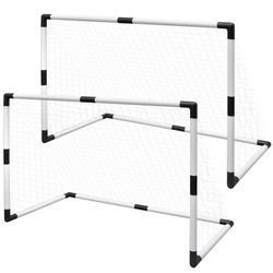 vidaXL Minifotballmålsett med stolper og nett 2 stk for barn 91,5x48x61 cm