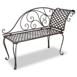 vidaXL Trädgårdsbänk schäslong 128 cm antikbrun