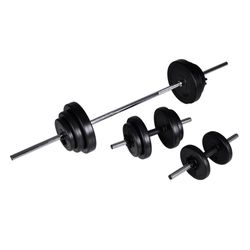 vidaXL Vektstang- og manualsett 30,5kg
