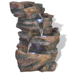 vidaXL Inomhusfontän med LED poly-resin